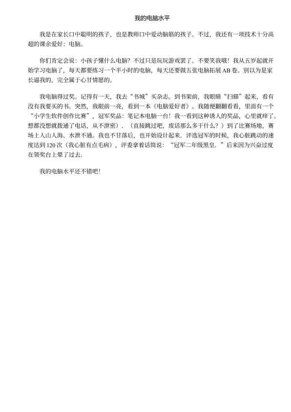我的电脑水平